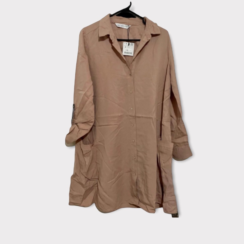 Zara tencel pink shirt size S NWT
